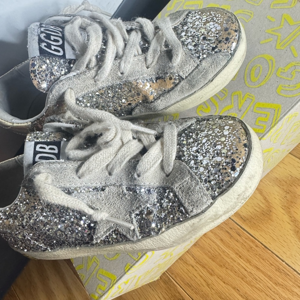 Golden Goose Silver Glitter Sneakers